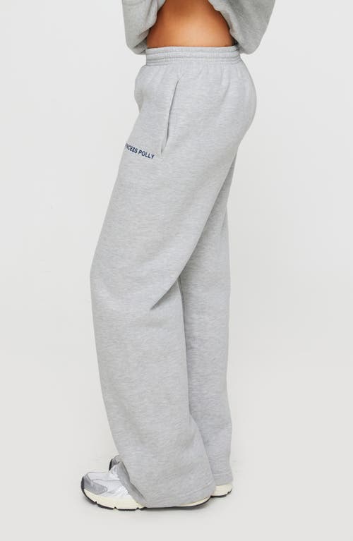 Princess Polly Logo Straight Leg Sweatpants In Grey