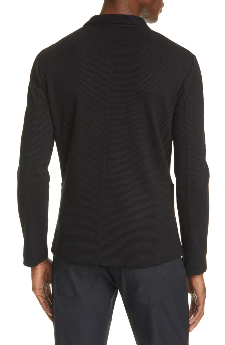 Emporio Armani Trim Fit Knit Cotton Blend Blazer, Alternate, color, 