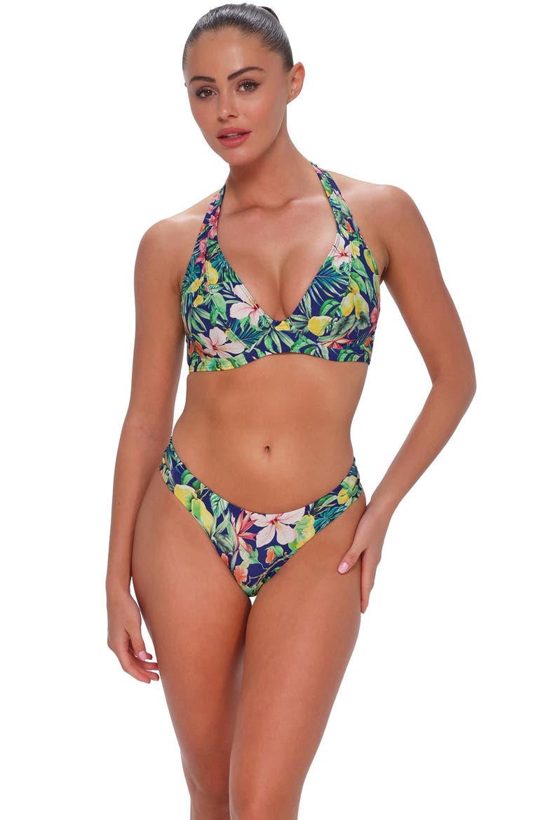 Dora Double Tab Bikini Swim Bottoms, Alternate, color, SEASIDE HARVEST