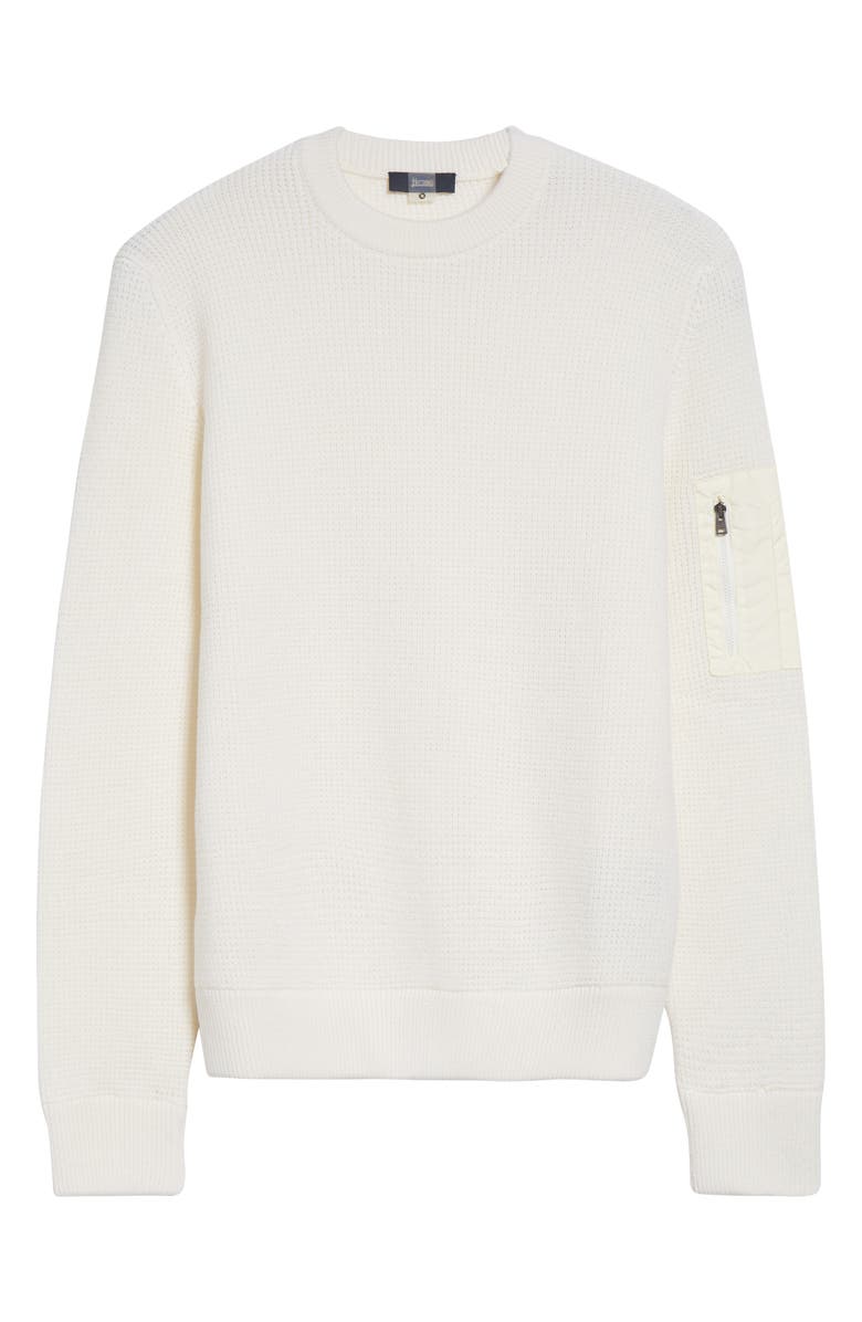 Herno Waffle Stitch Merino Wool Sweater, Alternate, color, White