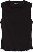 Veronica Beard Elianne Rib Stretch Cotton Tank