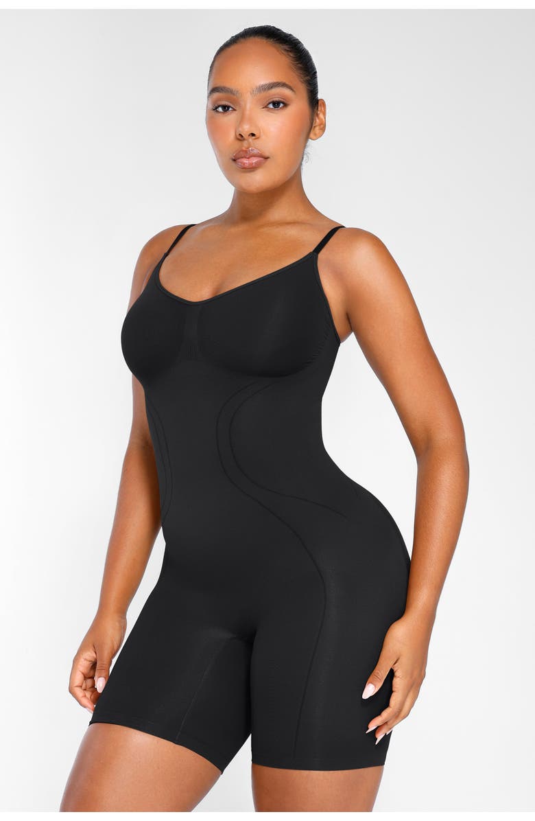 Shapellx Seamless Mid-Thigh Full Shaping Bodysuit, Alternate, color, Standard Black