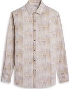 Bugatchi Julian Shaped Fit Brushstroke Print Stretch Cotton Button-Up Shirt