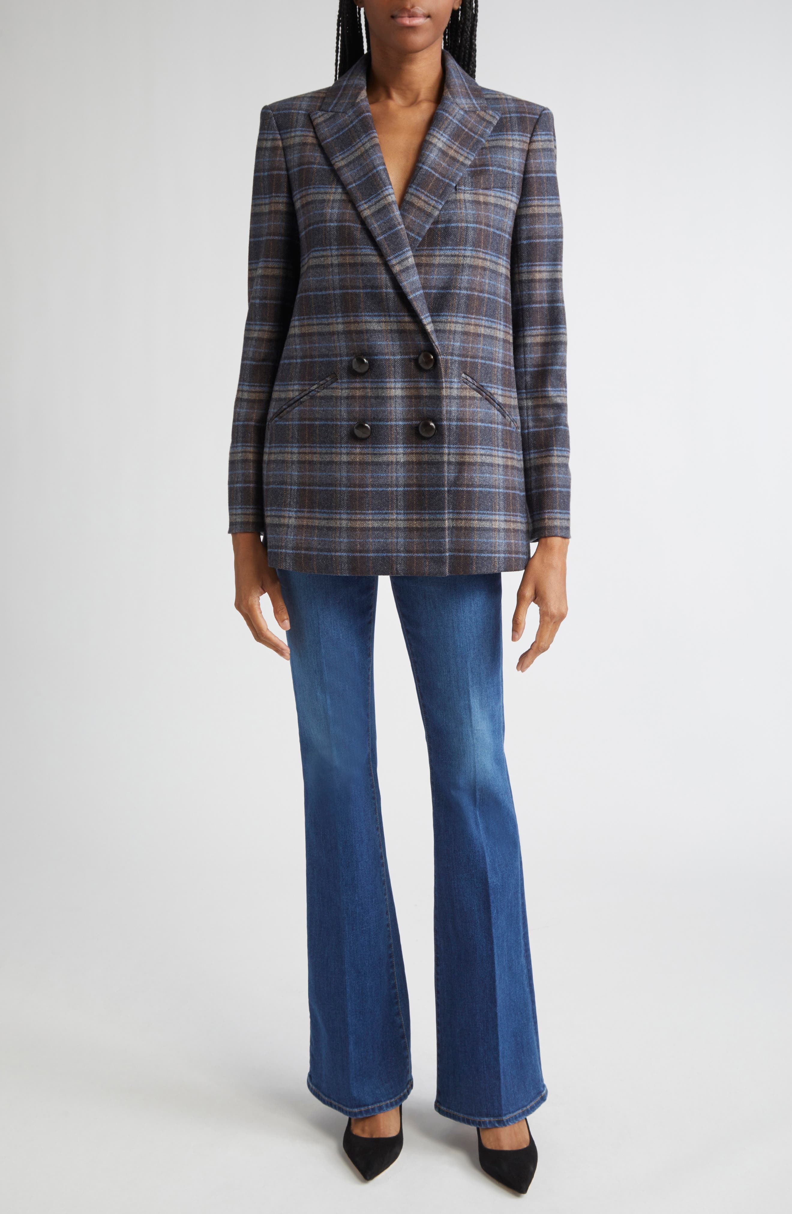Oria Plaid Wool Blend Dickey Jacket - image 2