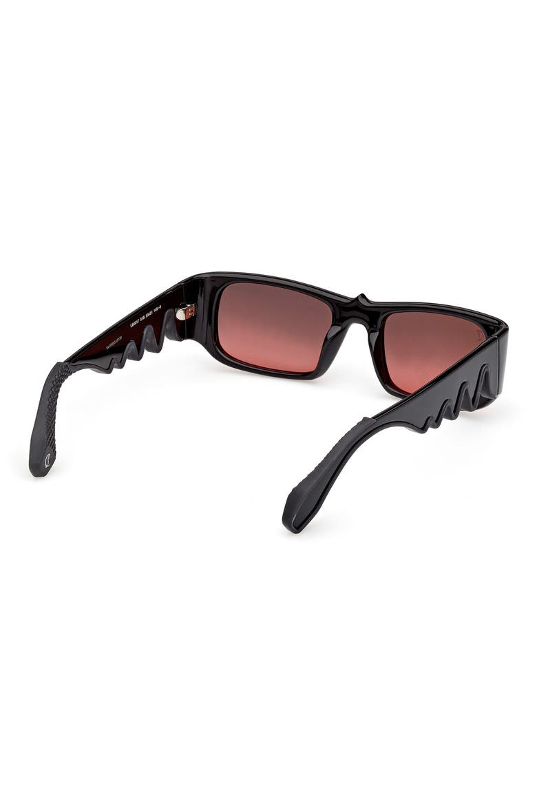 53mm Loubishark Rectangular Sunglasses, Alternate, color, BLACK FRAME WITH ZEISS LENS IN EXCLUSIVE RED GRADIENT