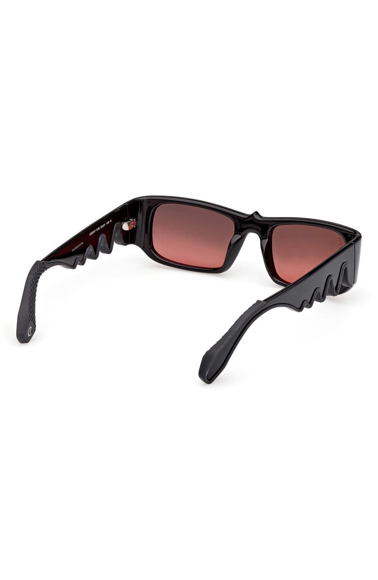 Christian Louboutin 53mm Loubishark Rectangular Sunglasses, Alternate, color, Black/ Red Gradient