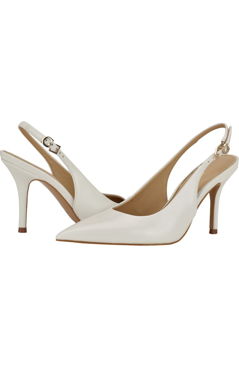 GUESS Princelsa Slingback Pointed Toe Pump, Alternate, color, White