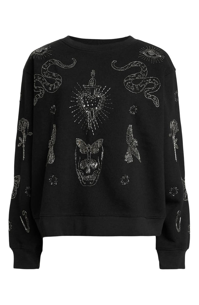AllSaints Pippa Beaded Hex Cotton Blend Sweater, Alternate, color, 