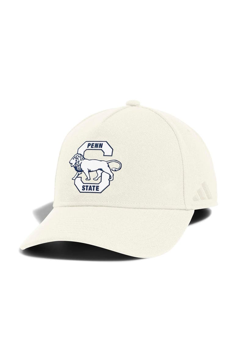 Men's adidas Cream Penn State Nittany Lions Elevated A-Frame Adjustable Hat, Main, color, Cream