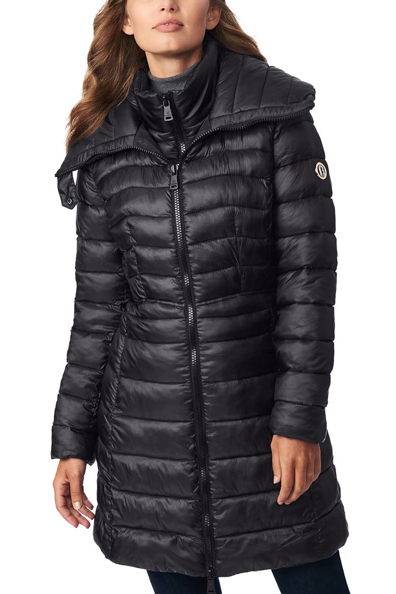Packable Water Resistant Ecoplume™ Walker Coat, Main, color, BLACK