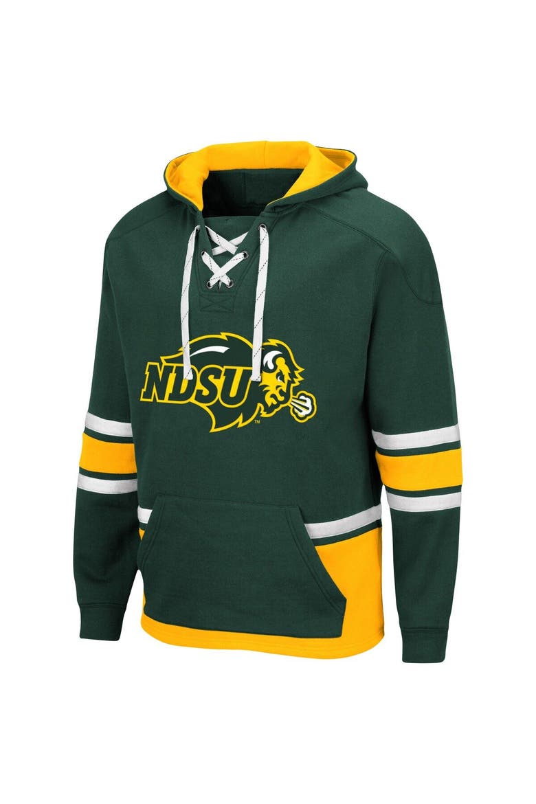 Men's Colosseum Green NDSU Bison Lace Up 3.0 Pullover Hoodie, Alternate, color, Green