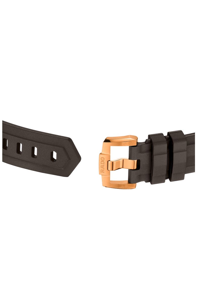 HyperChrome Rubber Strap Watch, 41.5mm, Alternate, color, BROWN