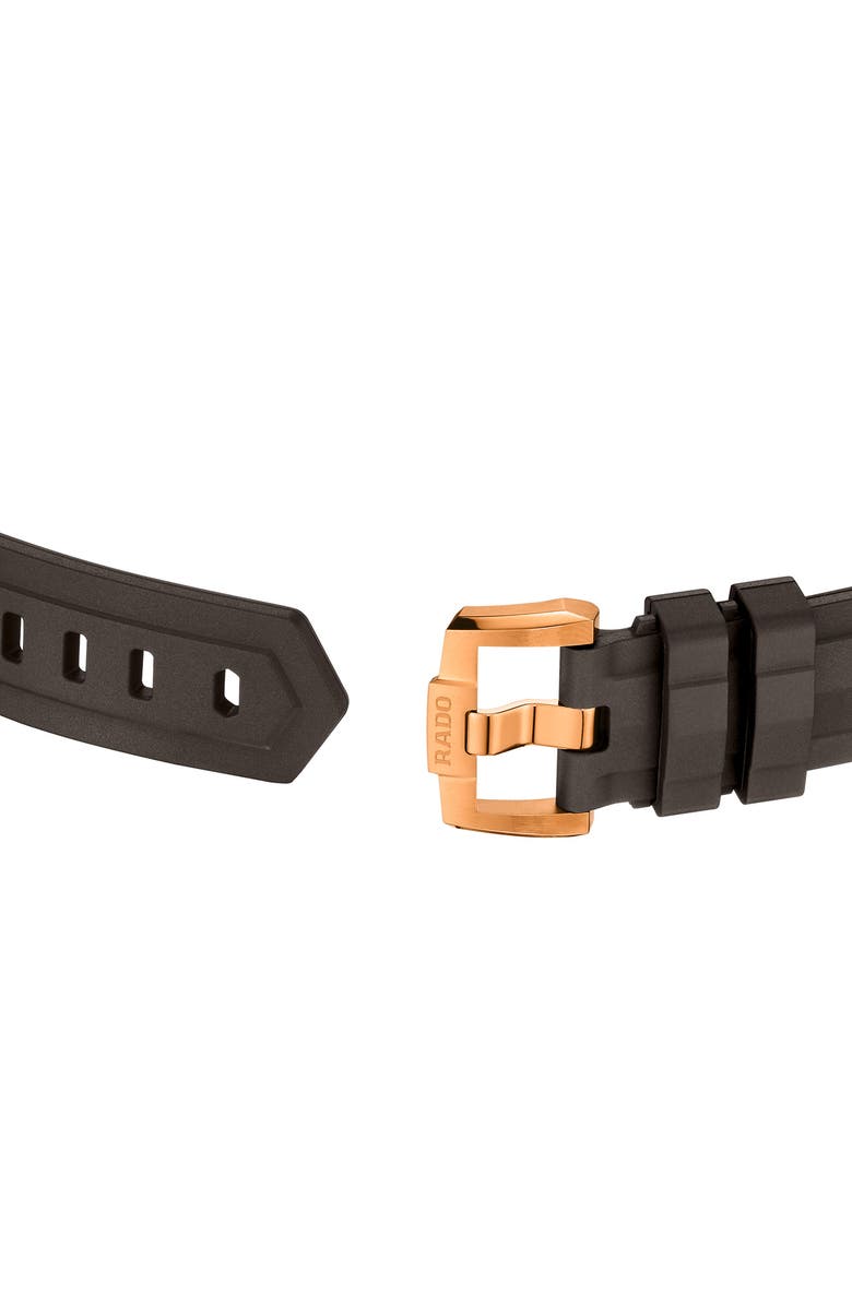 RADO HyperChrome Rubber Strap Watch, 41.5mm, Alternate, color, Brown