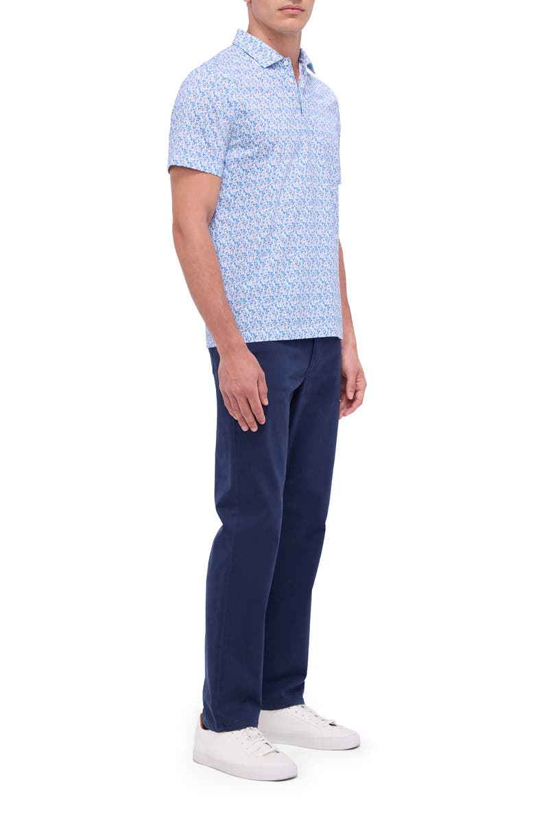 Bugatchi Victor OoohCotton<sup>®</sup> Barware Print Polo, Alternate, color, Sapphire