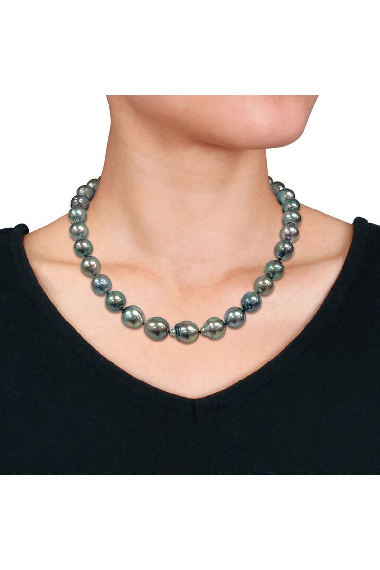 11-13mm Cultured Tahitian Pearl Necklace 14K, Alternate, color, Tahitian Pearl