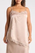 Renee C Asymmetric Satin Lace Top