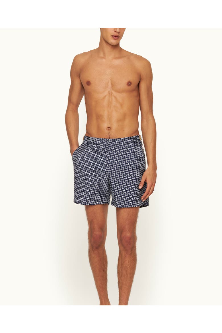 Bulldog Tailored-Fit Swim Shorts, Alternate, color, NIGHT IRIS