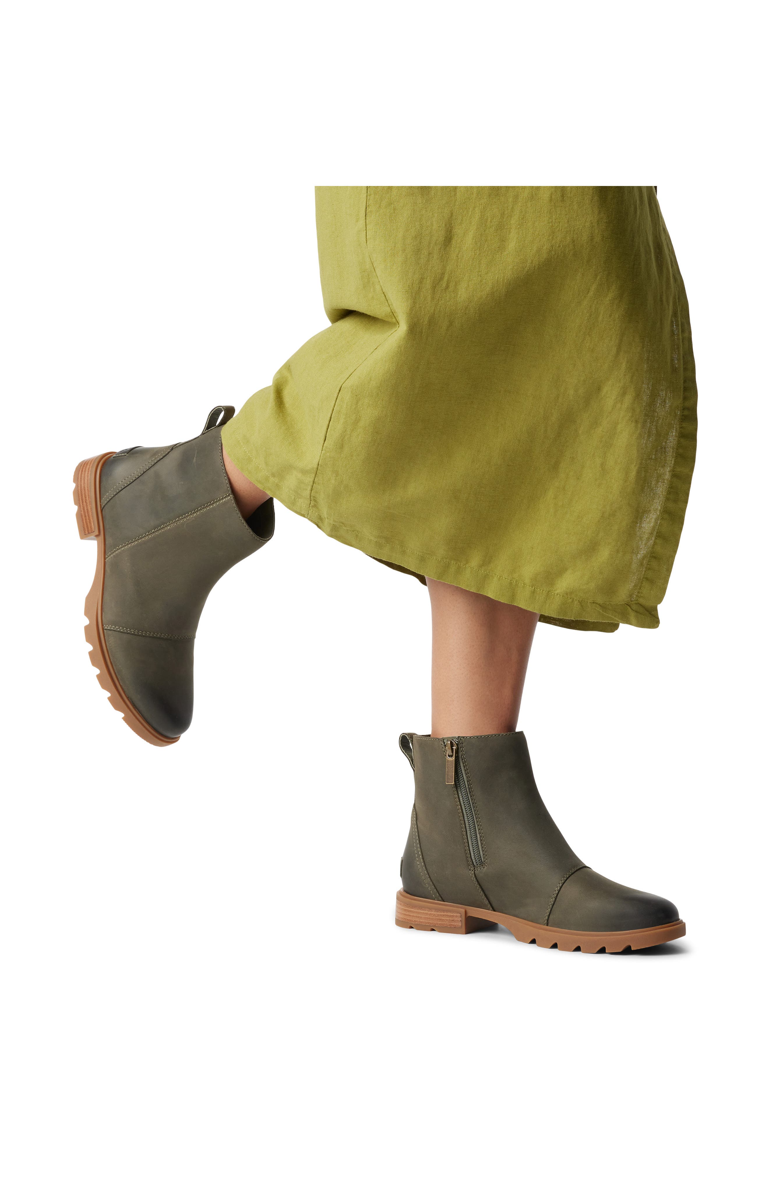 SOREL Emelie III Waterproof Boot, Alternate, color, Stone Green/ Gum