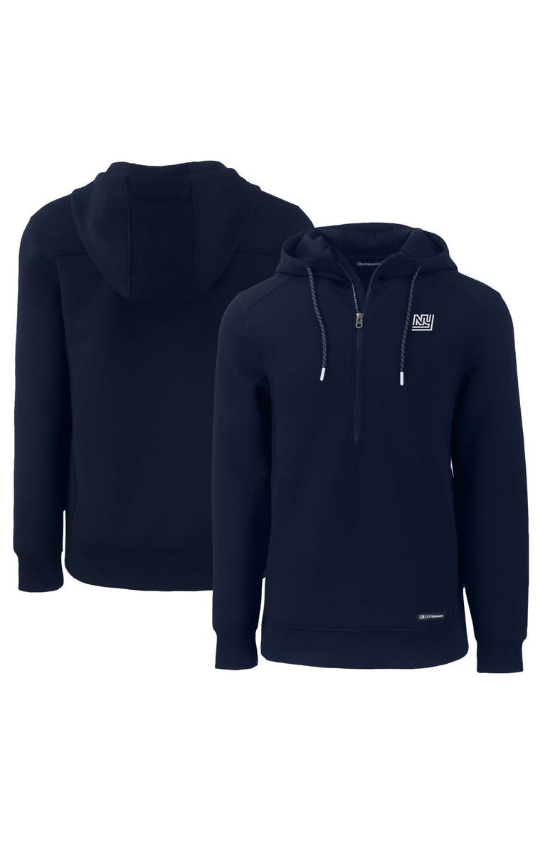 Cutter & Buck Men's Cutter & Buck Navy New York Giants Throwback Roam Eco Half-Zip Recycled Pullover Hoodie, Main, color, Navy