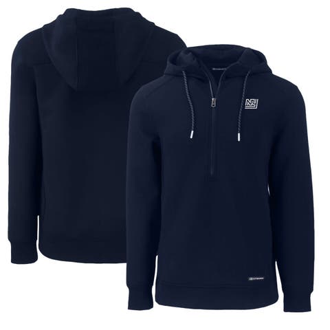 Men's Cutter & Buck Navy New York Giants Throwback Roam Eco Half-Zip Recycled Pullover Hoodie