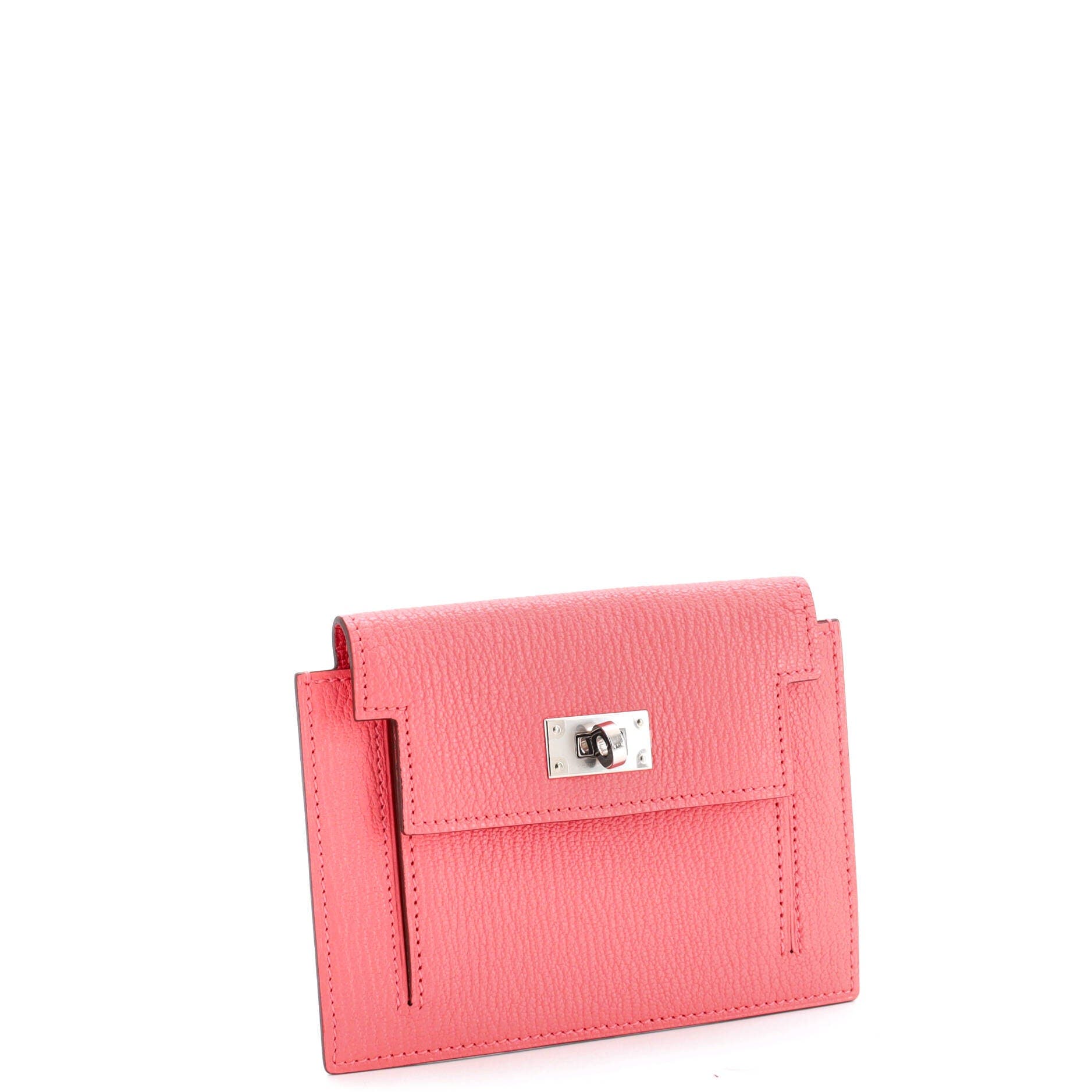 Kelly Pocket Compact Wallet Chevre Mysore, Alternate, color, Rose Azalee