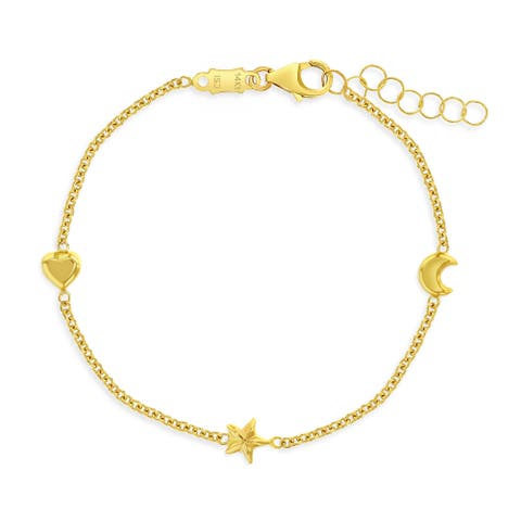 14k Polished Puffed Shapes Bracelet
