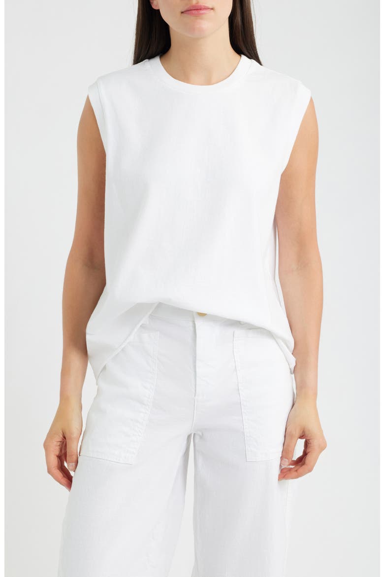 Fin Cotton Tank, Main, color, WHITE