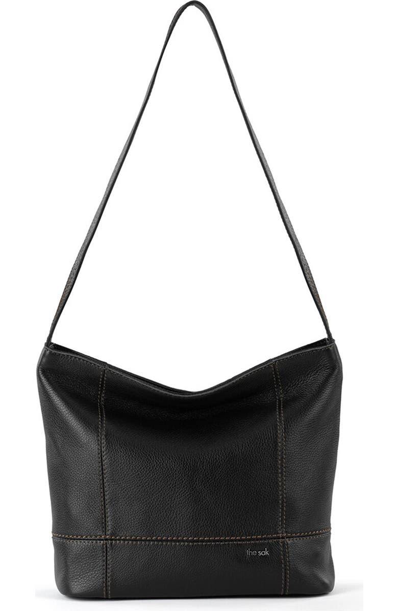 The Sak Leather Hobo Bag, Main, color, Black/ Black