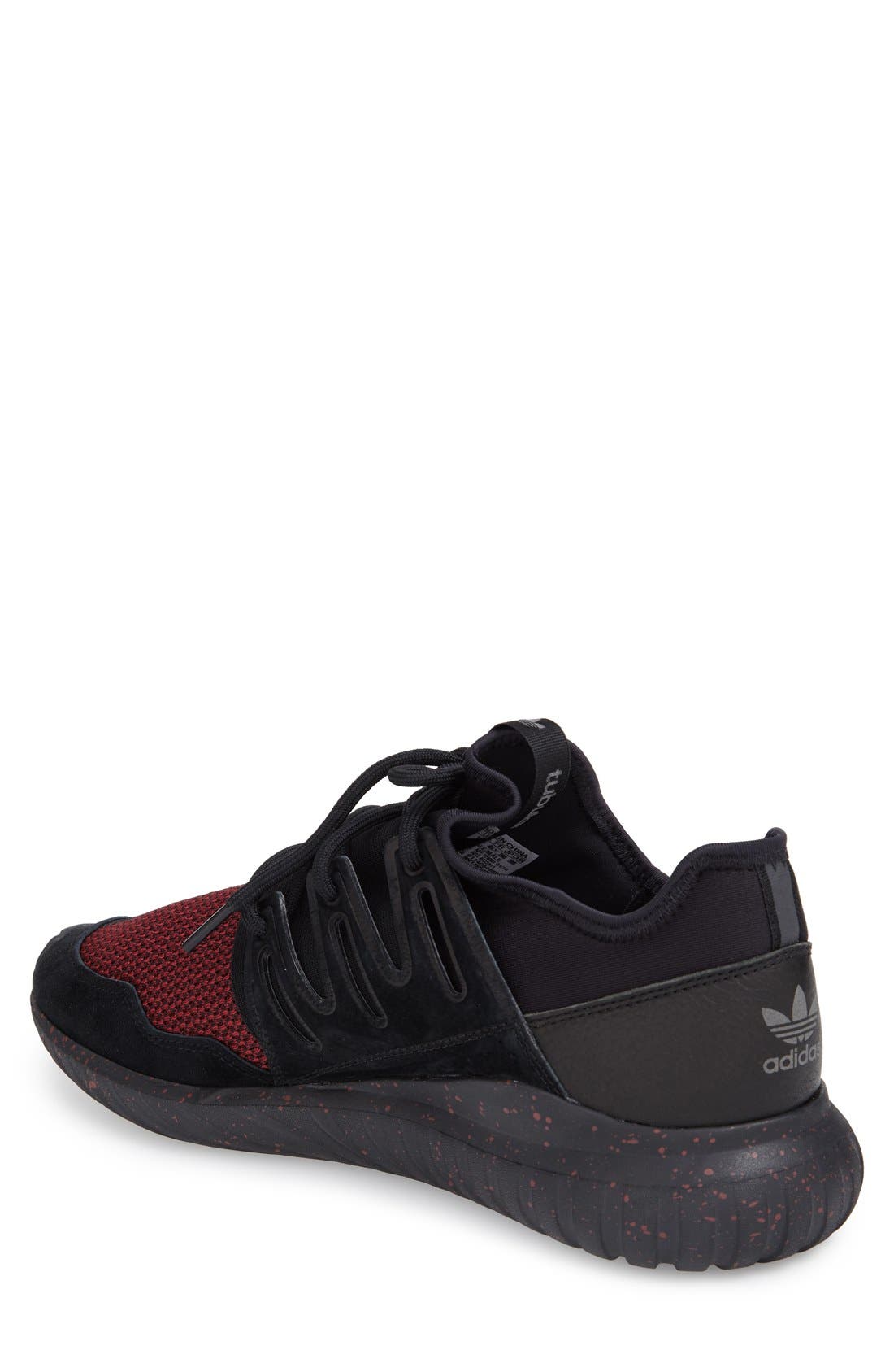 'Tubular Radial' Sneaker, Alternate, color, CORE BLACK/ BURGUNDY