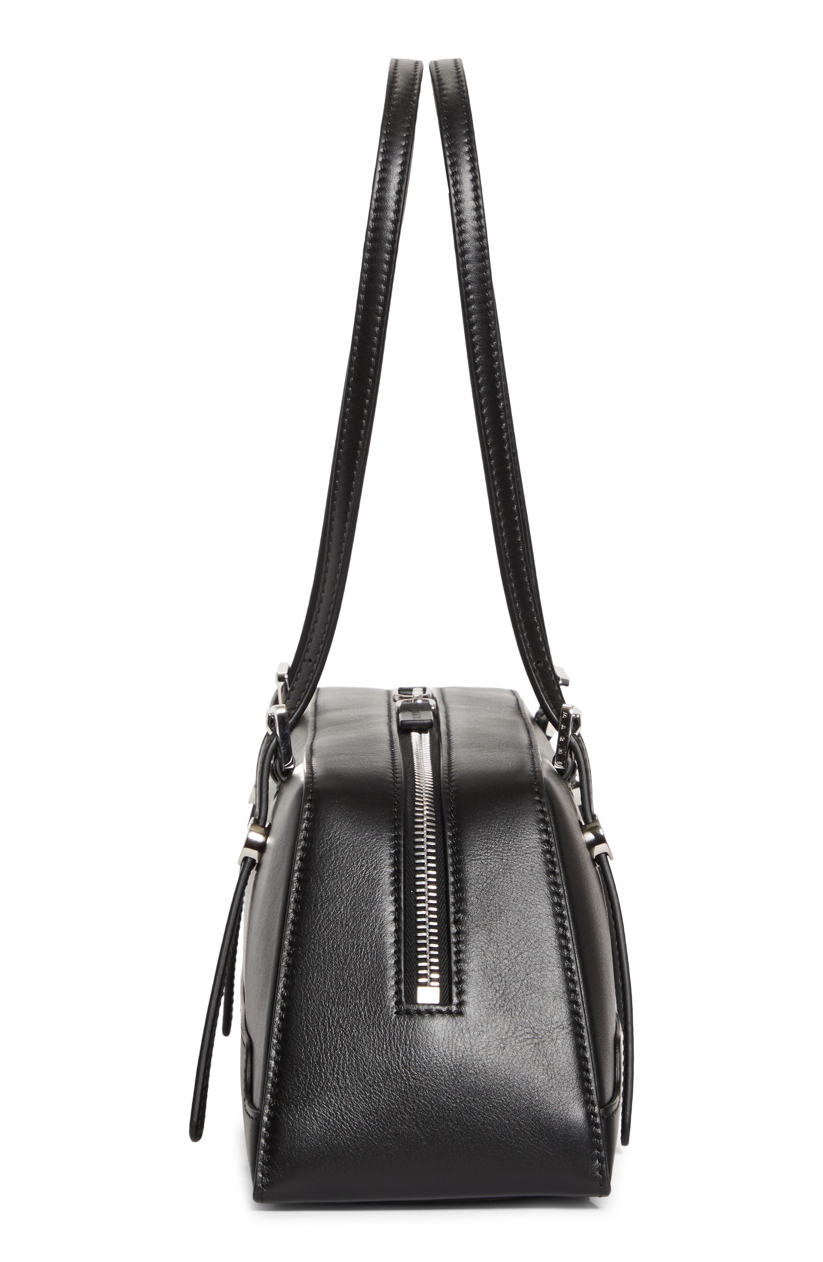 Marni East/West Duffle Leather Shoulder Bag, Alternate, color, Black