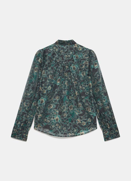 Mint Velvet Paisley Print Long Sleeve Tie-neck Blouse In Green