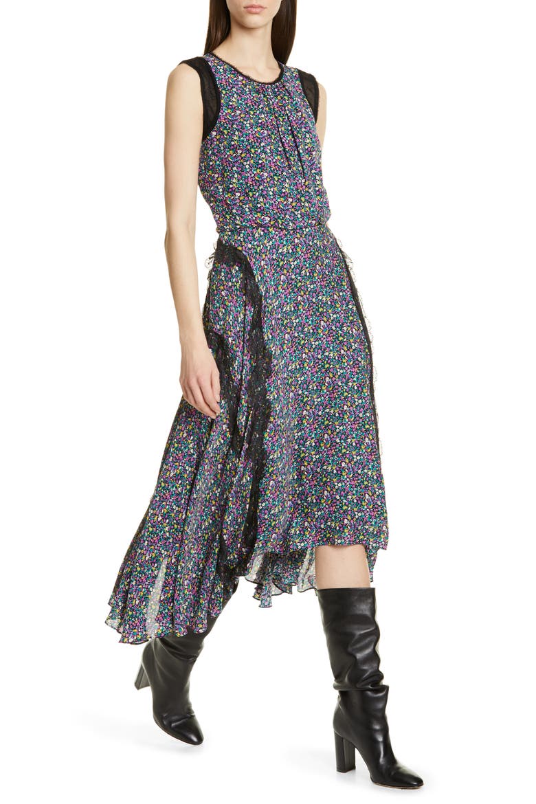 Confetti Lace Shark Bite Hem Dress, Alternate, color, PURPPLE MULTI