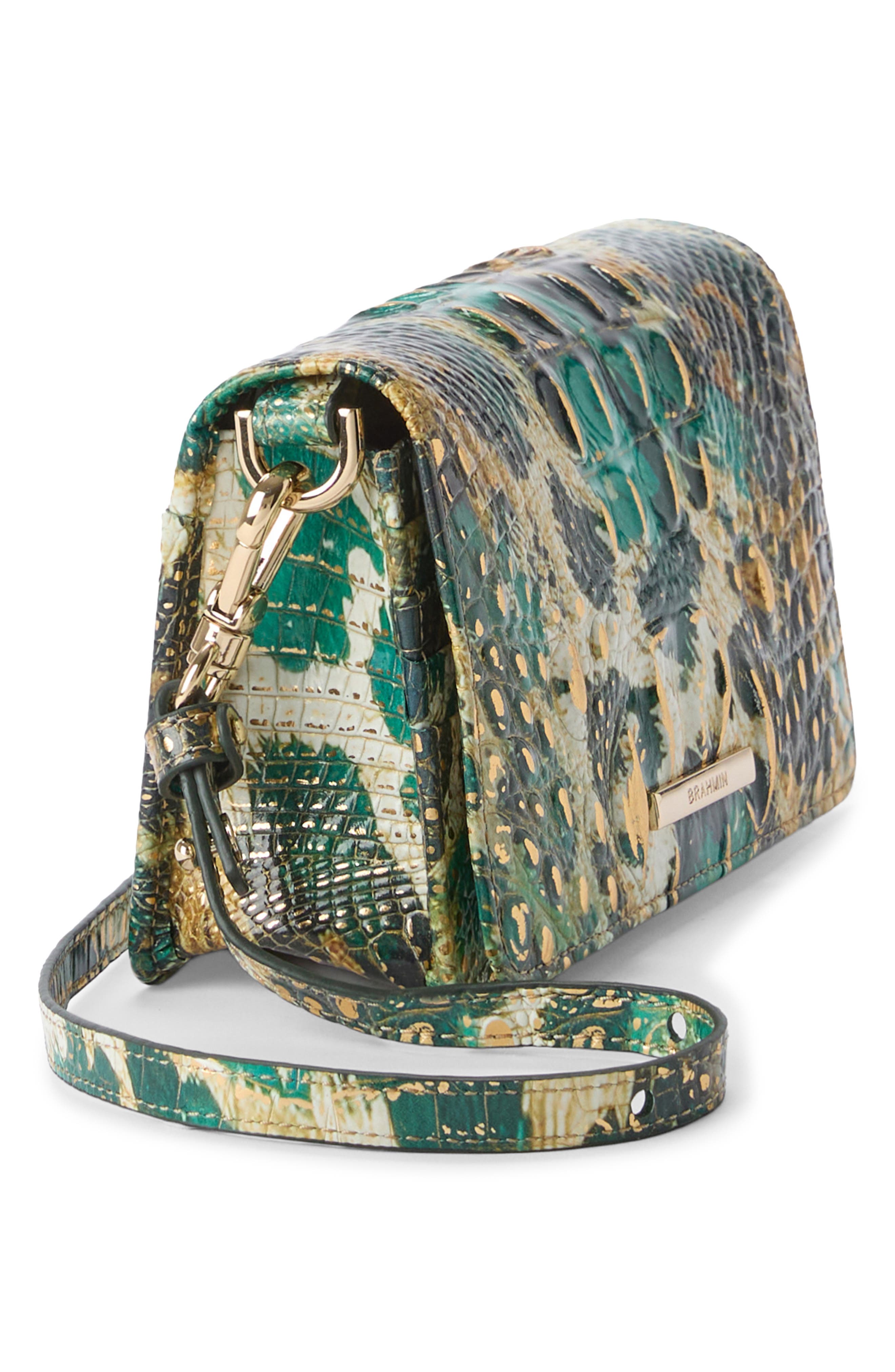 Minuette Croc Embossed Leather Crossbody Bag, Alternate, color, ROARING