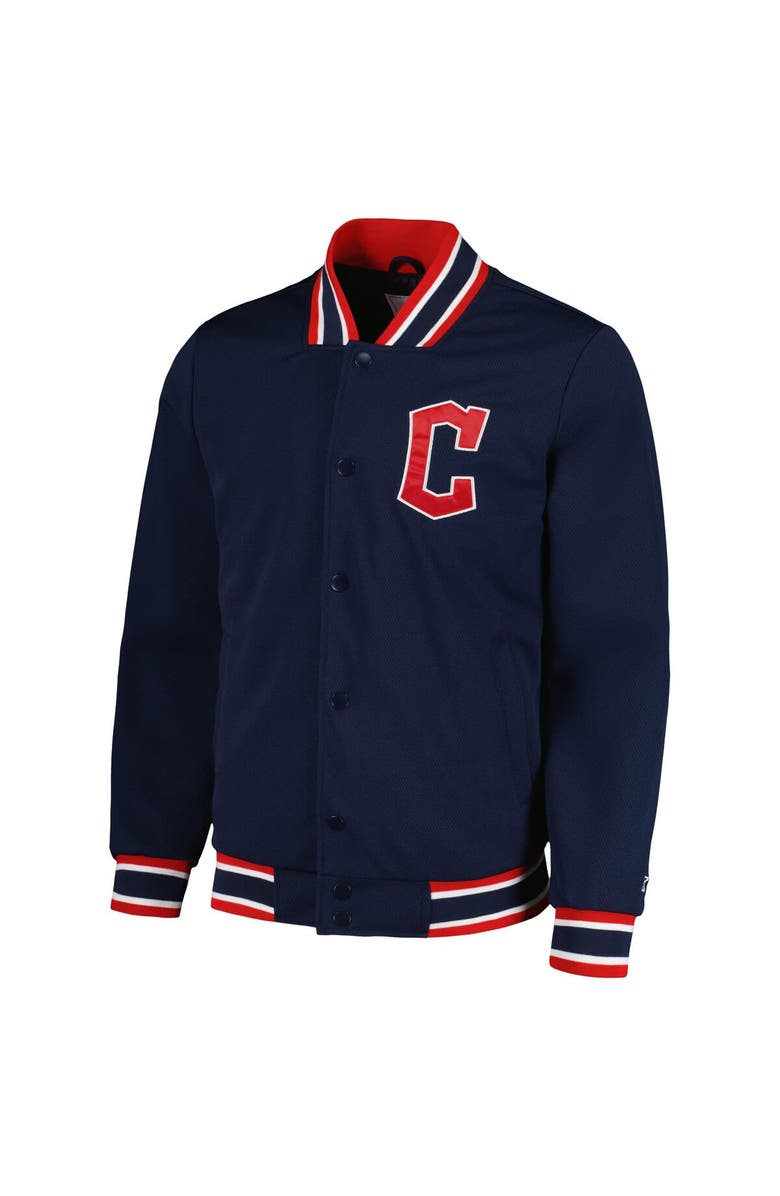 STARTER Men's Starter Navy Cleveland Guardians Secret Weapon Full-Snap Jacket, Alternate, color, 