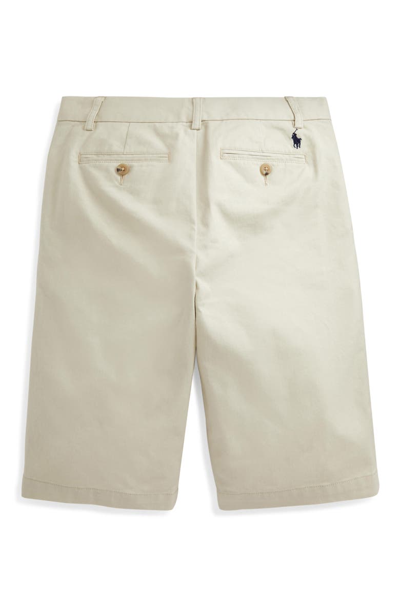 Kids' Flat Front Cotton Stretch Twill Chino Shorts, Alternate, color, NATURAL-101