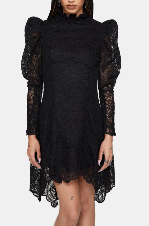 Lyra High Neck Lace Mini Dress