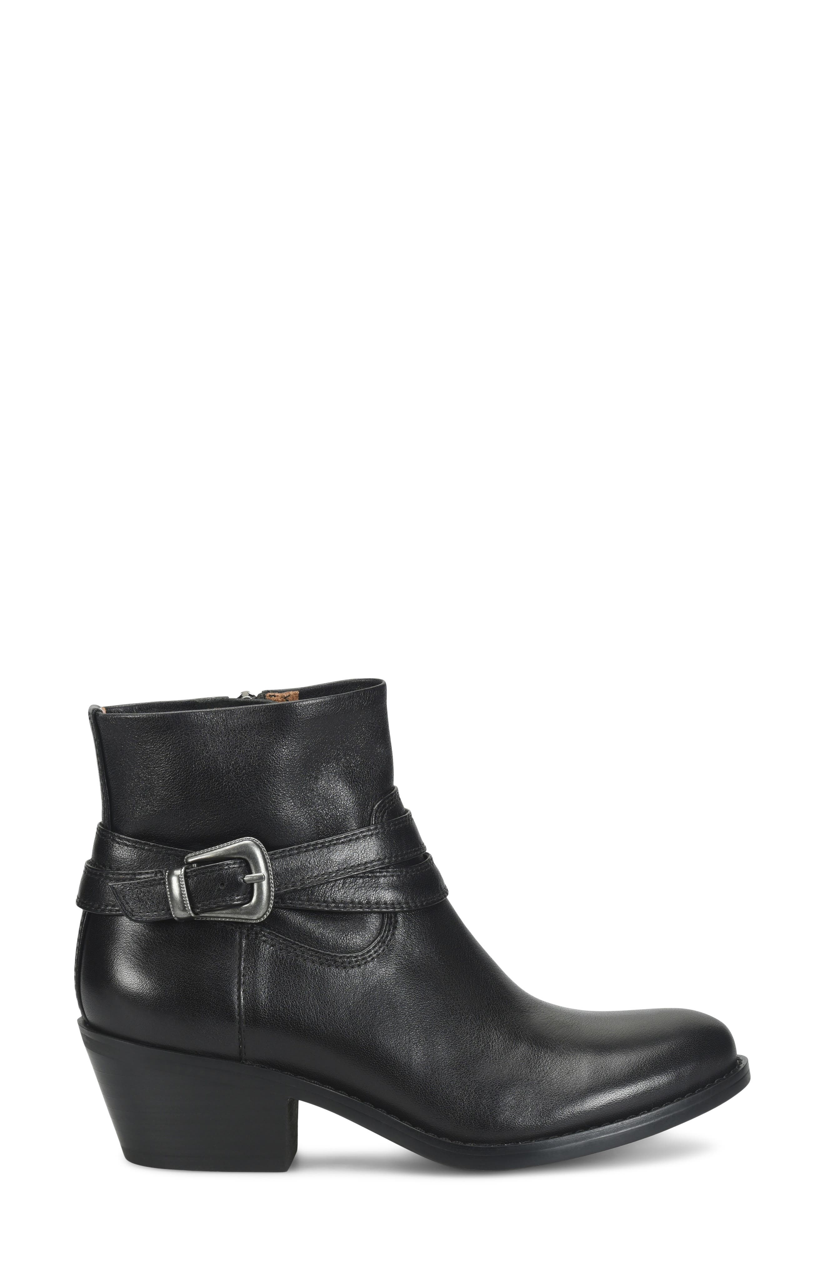 Alessandra Leather Bootie, Alternate, color, BLACK