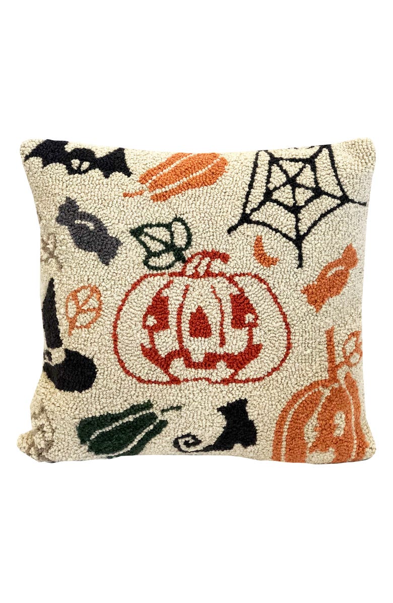 R16 HOME Embroidered Halloween Icon Throw Pillow, Main, color,