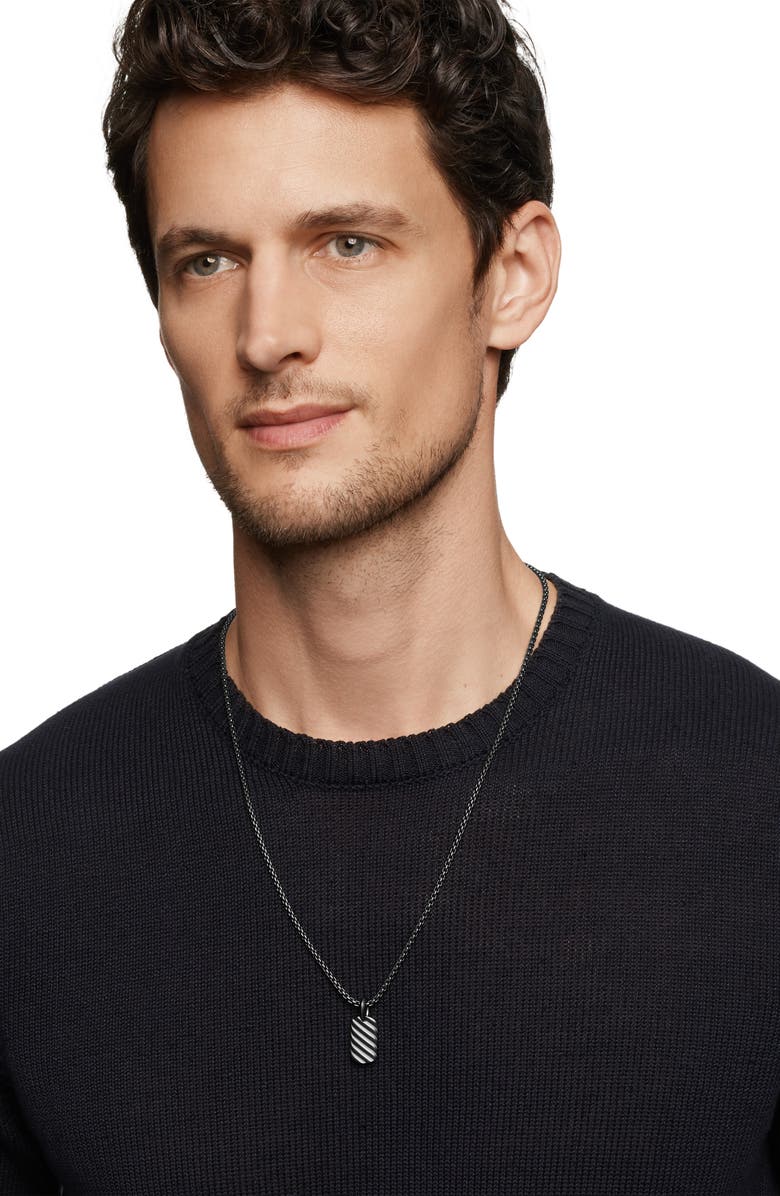 David Yurman Sculpted Cable Tag in Black Titanium, Alternate, color, 