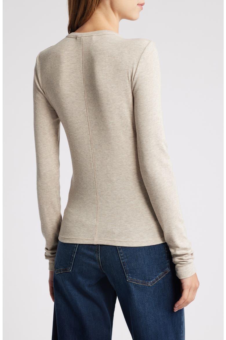 Long Sleeve Shoulder Button T-Shirt, Alternate, color, OATMEAL HEATHER