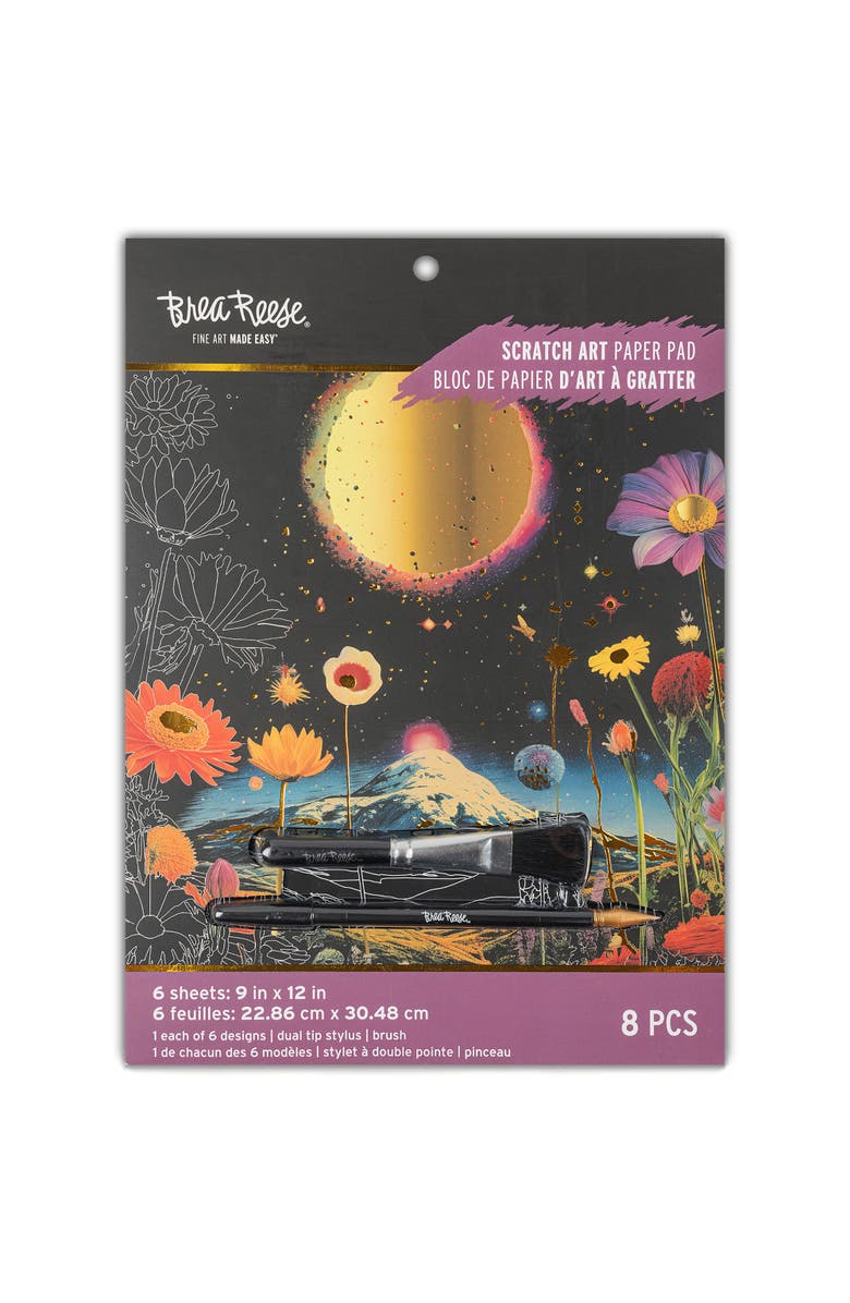Brea Reese Scratch Art Paper Pad, Surrealism, Main, color, Multicolored