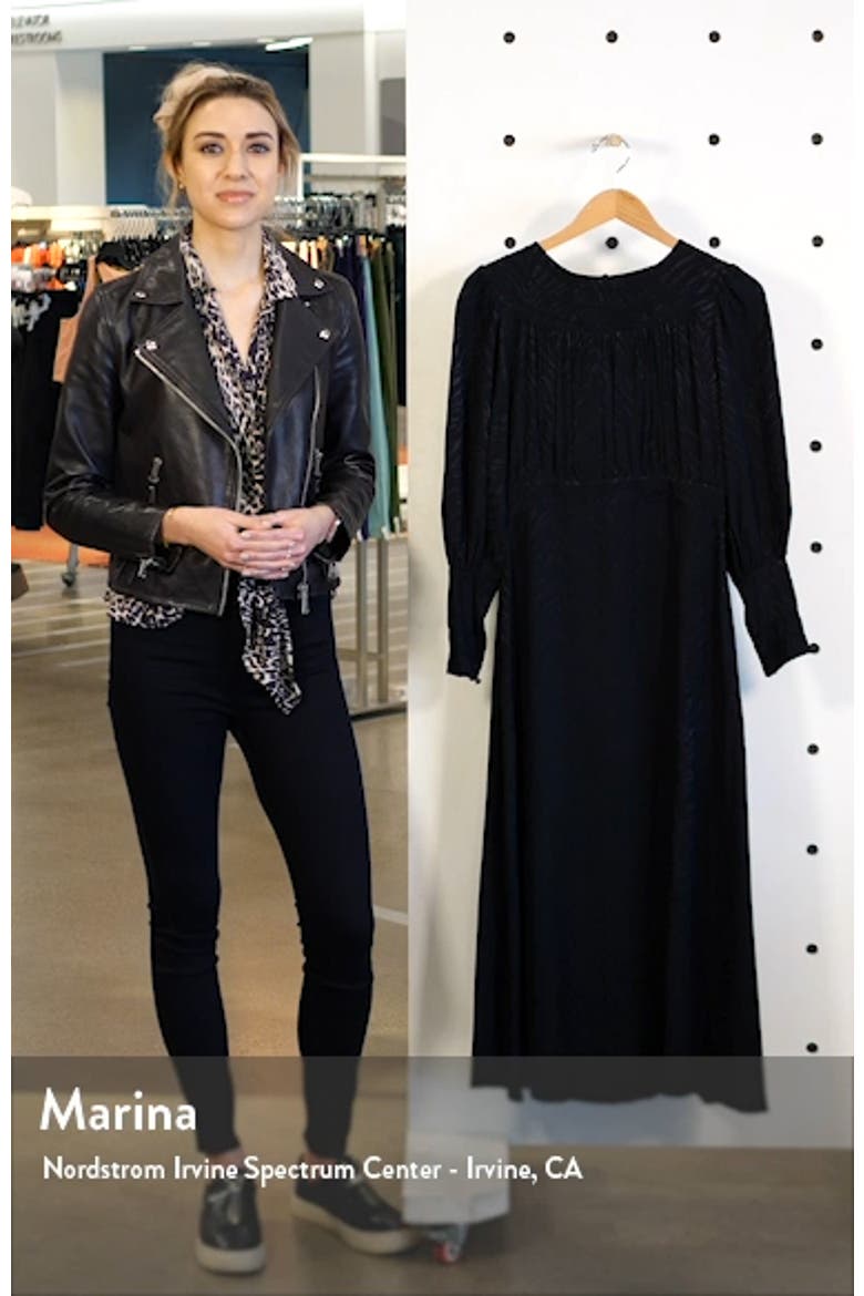 Fallen Long Sleeve Jacquard Midi Dress video