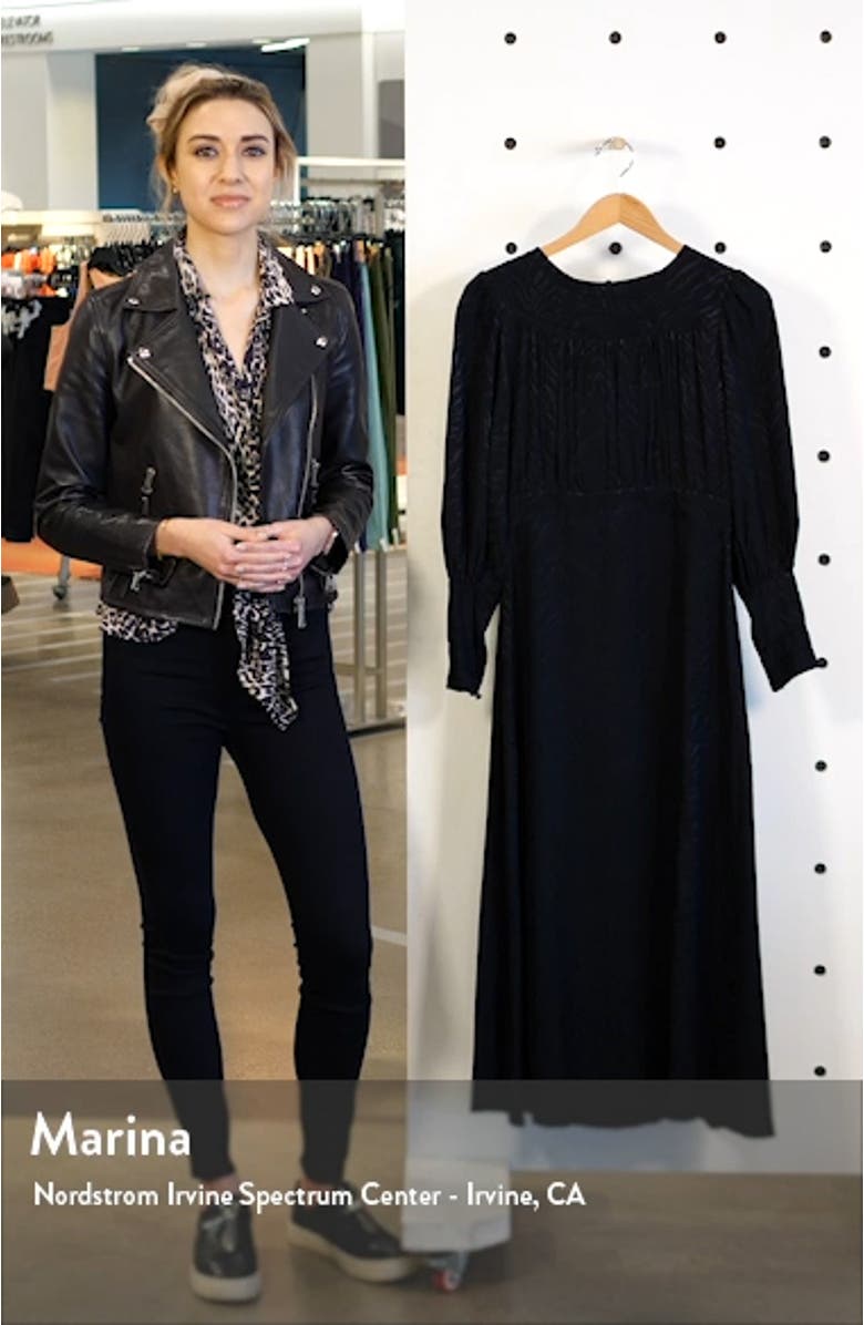 Fallen Long Sleeve Jacquard Midi Dress, sales video thumbnail