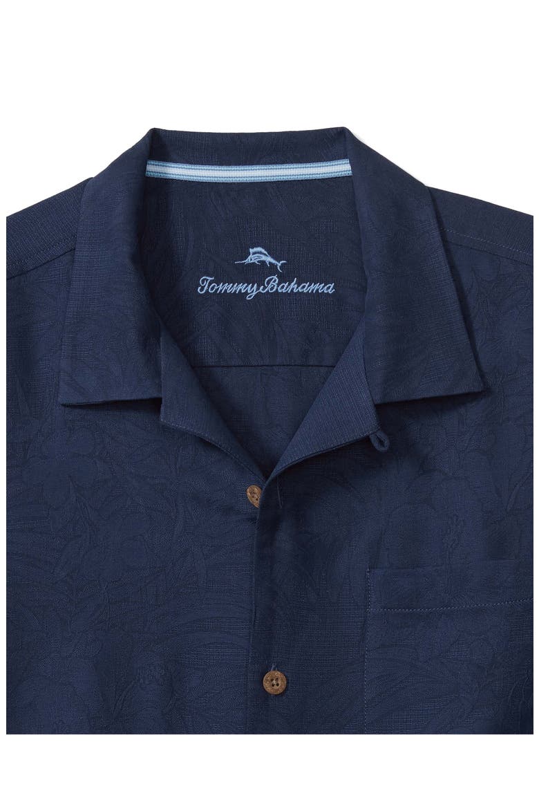 Tropic Isle Short Sleeve Button-Up Silk Camp Shirt, Alternate, color, NAVY