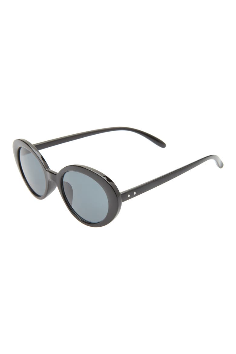 47mm Oval Sunglasses, Alternate, color, BLACK