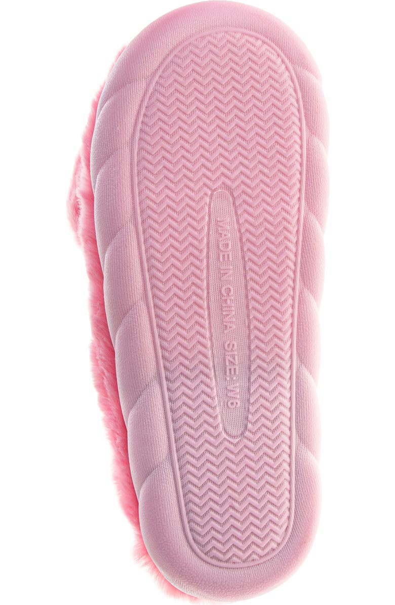 JOSMO Kids' Sweethearts Conversation Heart Faux Fur Slipper, Alternate, color, Pink