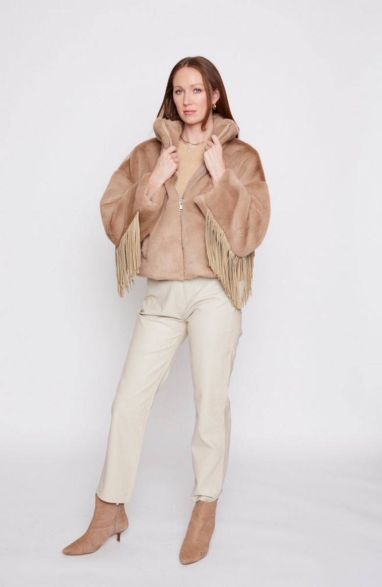 BLUE REVIVAL Dancing In The Moonlight Fringe Jacket, Alternate, color, Ecru