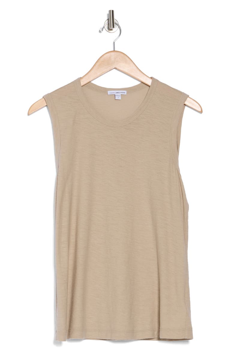 Slub Cotton Muscle Tank, Alternate, color, TOAST