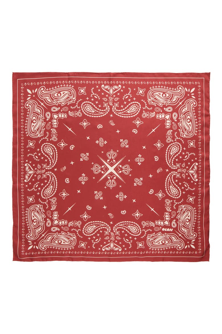 Paisley Silk Bandana, Alternate, color, RUBY BURGUNDY