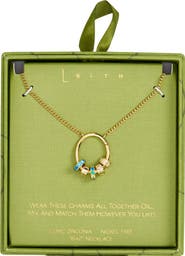 Leith Cubic Zirconia Rondelle Charm Circle Pendant Necklace
